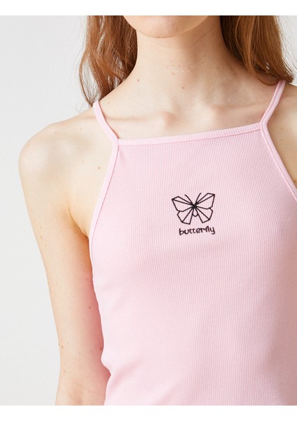 Halter Yaka Kelebek Baskılı Atlet indirimleri