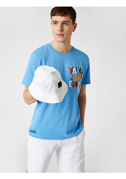 Erkek Duffy Duck Oversize Tişört Lisanslı Baskılı