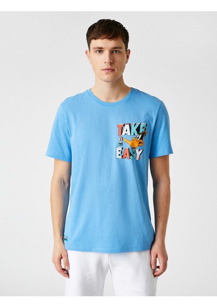 Erkek Duffy Duck Oversize Tişört Lisanslı Baskılı