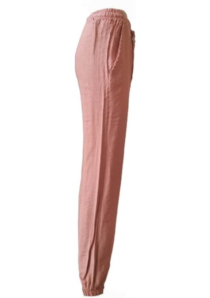 0259 Kadın Hamur Keten Lastikli Pantolon - Vizon - Xl fiyatları