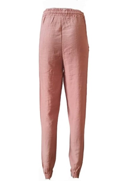0259 Kadın Hamur Keten Lastikli Pantolon - Vizon - Xl modelleri