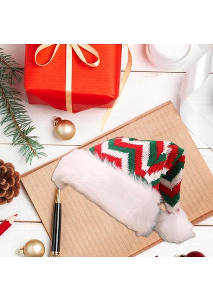Noel Şapka Santa Claus Şapka Yetişkinler Noel Şapka Tatil Dekor Kırmızı Yeşil (Yurt Dışından) modelleri