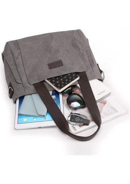 Kadın Moda Omuz Çantaları Çok Işlevli Tuval Crossbody Çanta Retro Çanta Seyahat Omuz Messenger Çanta Eğlence Paketi (Yurt Dışından) indirimleri