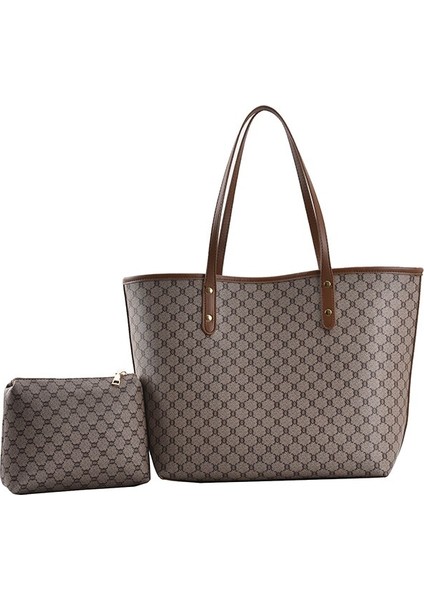 2 Adet/takım Lüks Tasarımcı Kadın Trendleri Içın Kapali Tote Çanta Tasarımcı Çızgili Shopper Omuz Alışveriş Çantası (Yurt Dışından)