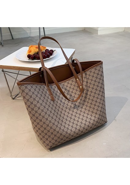 2 Adet/takım Lüks Tasarımcı Kadın Trendleri Içın Kapali Tote Çanta Tasarımcı Çızgili Shopper Omuz Alışveriş Çantası (Yurt Dışından) modelleri