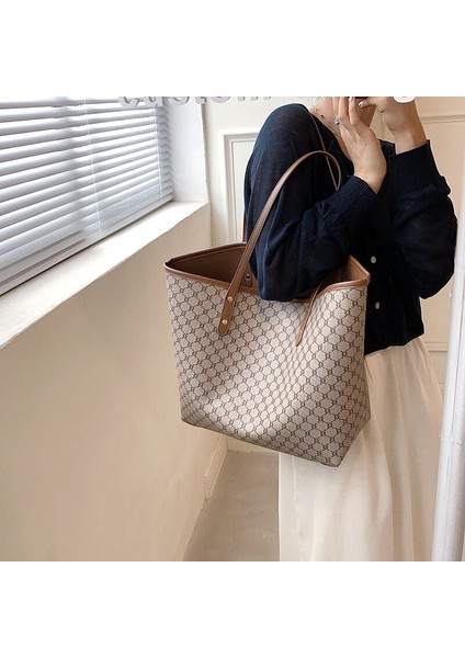 2 Adet/takım Lüks Tasarımcı Kadın Trendleri Içın Kapali Tote Çanta Tasarımcı Çızgili Shopper Omuz Alışveriş Çantası (Yurt Dışından) fırsatları