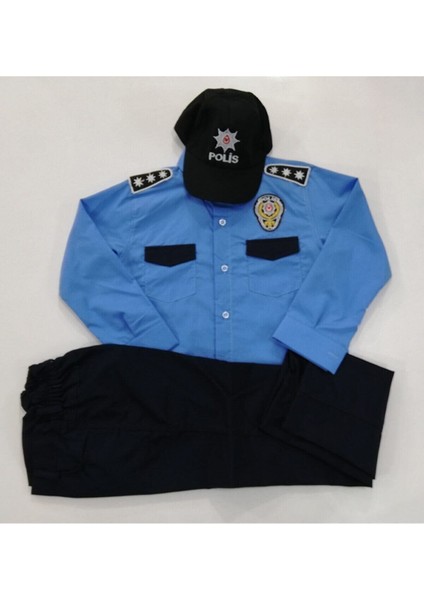 Çocuk Gömlekli Polis Kıyafeti 2-10 Yaş Arası