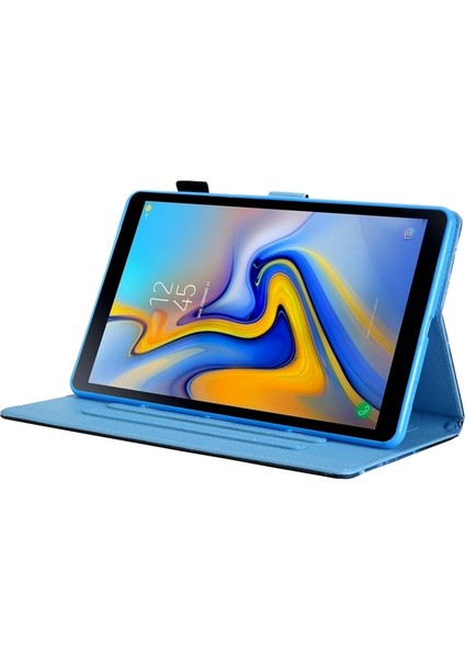 Galaxy Tab A 8.0 Wi-Fi (2019) SM-T290 Için Desenli Kartlıklı Deri Tablet Kılıfı (Yurt Dışından)