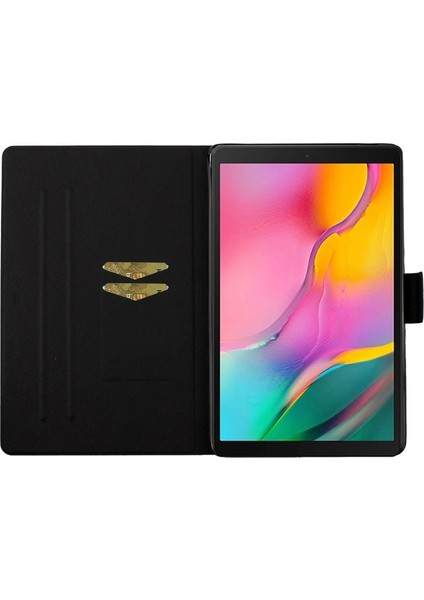 Galaxy Tab A7 10.4 (2020) Için Desenli Kartlıklı Deri Tablet Kılıfı (Yurt Dışından)