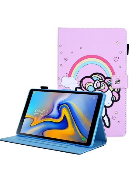 Tab A8 10.5 2021 SM-X200/X205 Için Desenli Standlı Kartlıklı Deri Koruyucu Tablet Kılıfı (Yurt Dışından)
