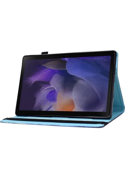 Tab A8 (2021) SM-X200 / SM-X205 Için Desenli Kartlıklı Elastik Bantlı Kalemlikli Pu Deri Koruyucu Tablet Kılıfı (Yurt Dışından) fiyatları