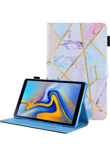 Galaxy Tab A8 10.5 2021 SM-X200/X205 Için Desenli Çapraz Doku Kartlıklı Standlı Pu Deri Tablet Kılıfı (Yurt Dışından)