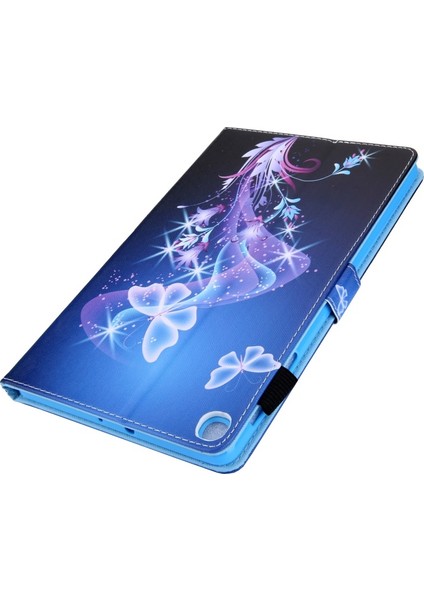 Tab A8 10.5 2021 SM-X200/X205 Için Desenli Standlı Kartlıklı Deri Koruyucu Tablet Kılıfı (Yurt Dışından)