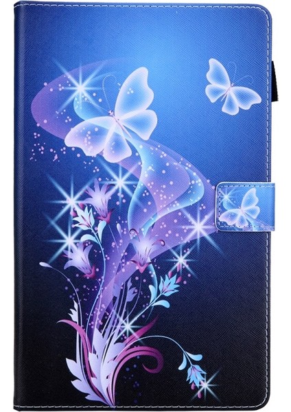 Galaxy Tab A 10.1 Için Desenli Baskılı Pu Deri Kart Yuvalı Stand Kapaklı Tablet Kılıfı (Yurt Dışından)