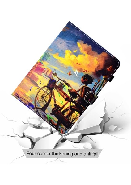 Galaxy Tab S6 Lite Için Desenli Kartlıklı Deri Tablet Kılıfı (Yurt Dışından)