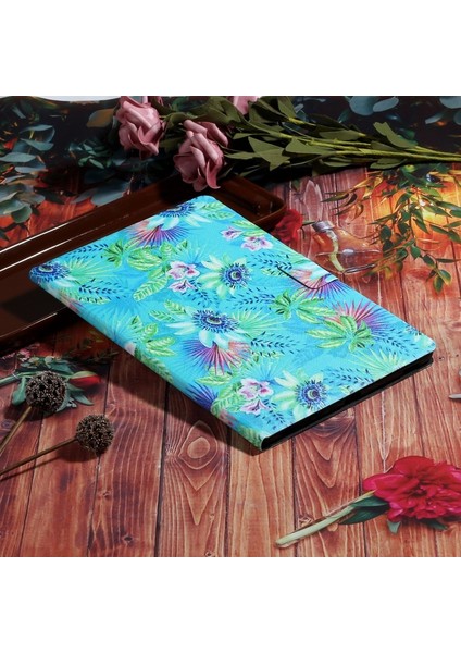 Galaxy Tab S5E SM-T720 Için Desenli Kartlıklı Deri Tablet Kılıfı (Yurt Dışından)
