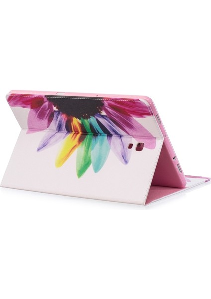 Galaxy Tab A 10.5 (2018) T590 T595 Için Desenli Standlı Cüzdan Tasarımlı Deri Tablet Kılıfı (Yurt Dışından)