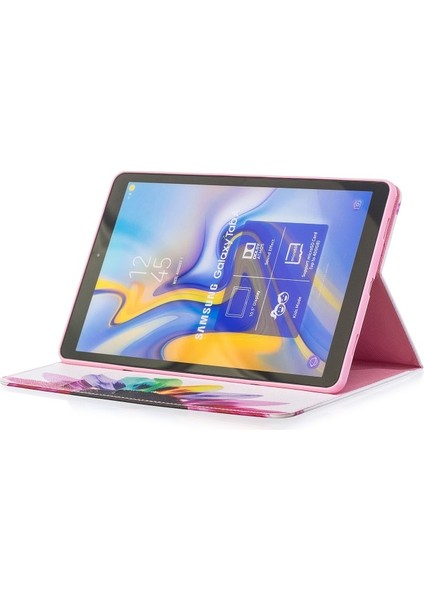 Galaxy Tab A 10.5 (2018) T590 T595 Için Desenli Standlı Cüzdan Tasarımlı Deri Tablet Kılıfı (Yurt Dışından)