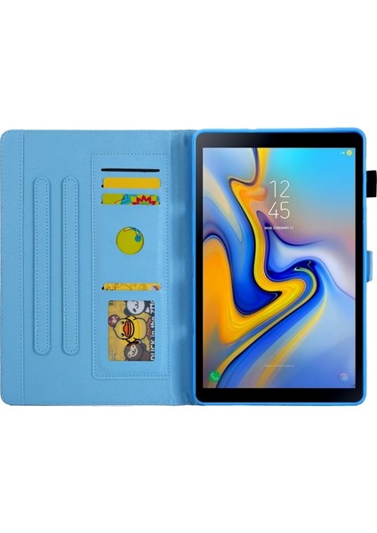 Galaxy Tab A 8.0 Wi-Fi (2019) SM-T290 Için Desenli Kartlıklı Deri Tablet Kılıfı (Yurt Dışından)