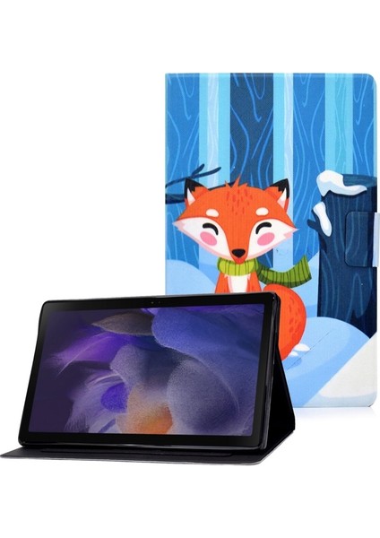 Galaxy Tab A8 Için Desenli Baskılı Pu Deri Stand Kapaklı Kart Yuvalı Koruyucu Tablet Kılıfı (Yurt Dışından)