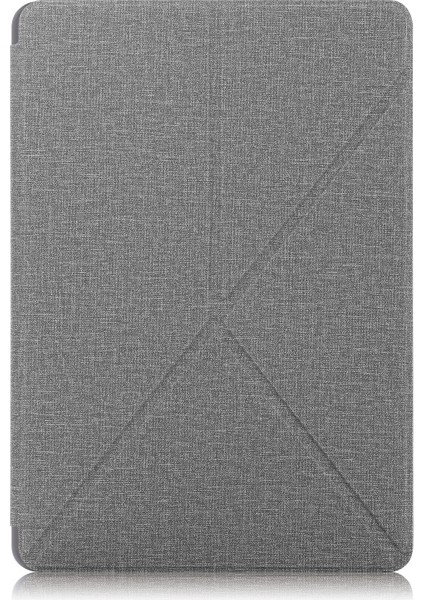 Galaxy Tab S7 Fe T736 Için Kalem Bölmeli Standlı Kumaş + Deri Tablet Kılıfı - Gri (Yurt Dışından) modelleri