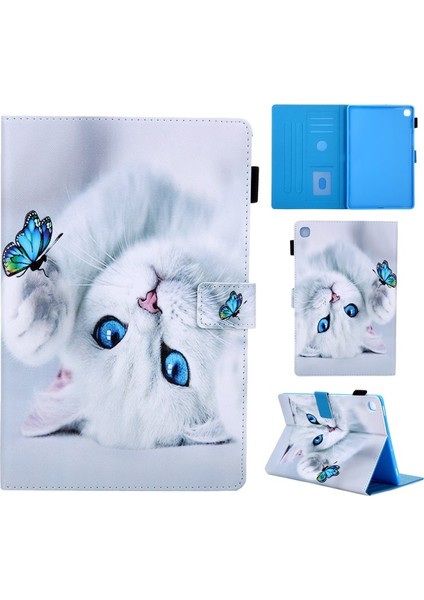 Galaxy Tab S5E Için Desenli Baskılı Pu Deri + Tpu Stand Kapaklı Kart Yuvalı Tablet Kılıfı (Yurt Dışından)