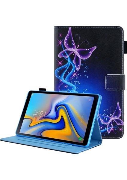 Galaxy Tab A8 10.5 2021 SM-X200/X205 Için Desenli Çapraz Doku Kartlıklı Standlı Pu Deri Tablet Kılıfı (Yurt Dışından)