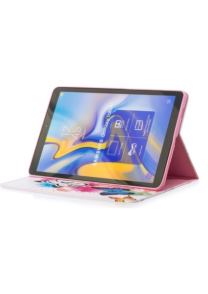 Galaxy Tab A 10.5 (2018) T590 T595 Için Desenli Standlı Cüzdan Tasarımlı Deri Tablet Kılıfı (Yurt Dışından)
