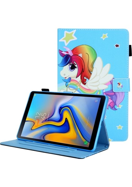Tab A8 10.5 2021 SM-X200/X205 Için Desenli Standlı Kartlıklı Deri Koruyucu Tablet Kılıfı (Yurt Dışından)