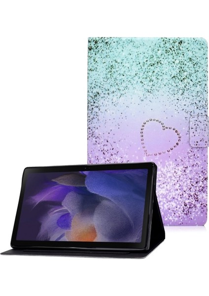 Galaxy Tab A8 Için Desenli Baskılı Pu Deri Stand Kapaklı Kart Yuvalı Koruyucu Tablet Kılıfı (Yurt Dışından)
