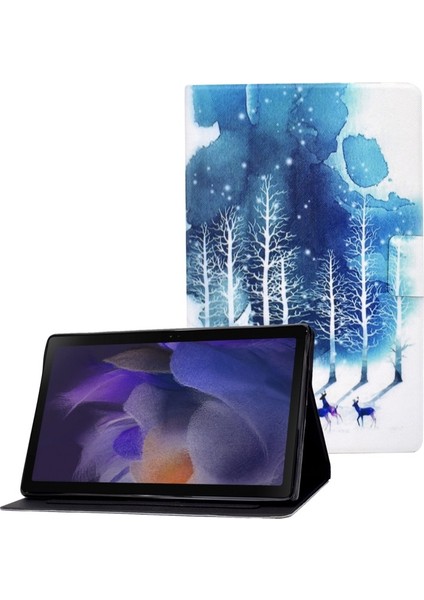 Galaxy Tab A8 Için Desenli Baskılı Pu Deri Stand Kapaklı Kart Yuvalı Koruyucu Tablet Kılıfı (Yurt Dışından)