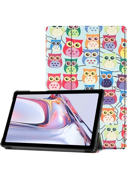 Galaxy Tab A7 10.4 Için Desenli Baskılı Pu Deri Stand Kapaklı Koruyucu Tablet Kılıfı (Yurt Dışından)