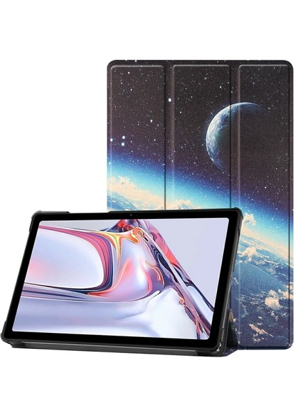 Galaxy Tab A7 10.4 Için Desenli Baskılı Pu Deri Stand Kapaklı Koruyucu Tablet Kılıfı (Yurt Dışından)