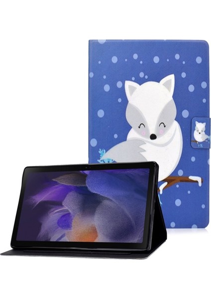 Galaxy Tab A8 Için Desenli Baskılı Pu Deri Stand Kapaklı Kart Yuvalı Koruyucu Tablet Kılıfı (Yurt Dışından)