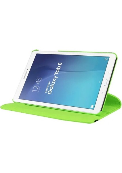 Galaxy Tab E 9.6 T560 Için Döner Standlı Deri Tablet Kılıfı - Yeşil (Yurt Dışından)