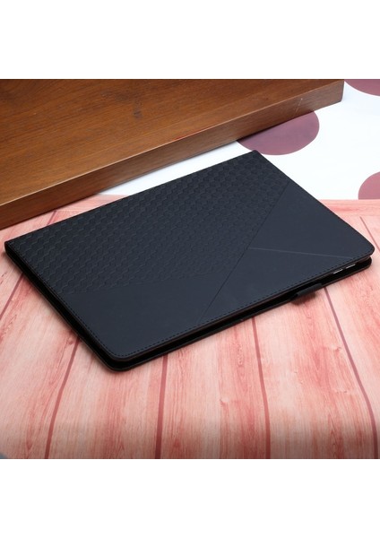 Galaxy Tab A 8.0 Wi-Fi (2019) SM-T290 T290/T295/T297 Için Dörtgen Baskılı Pu Deri Koruyucu Tablet Kılıfı - Siyah (Yurt Dışından)
