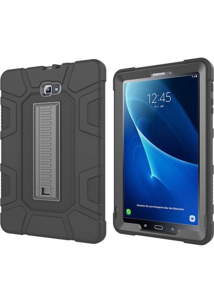 Galaxy Tab A 10.1 (2016) Için Düşmeye Toza Dayanıklı Pc + Tpu Koruyucu Standlı Tablet Kılıfı - Gri/siyah (Yurt Dışından)