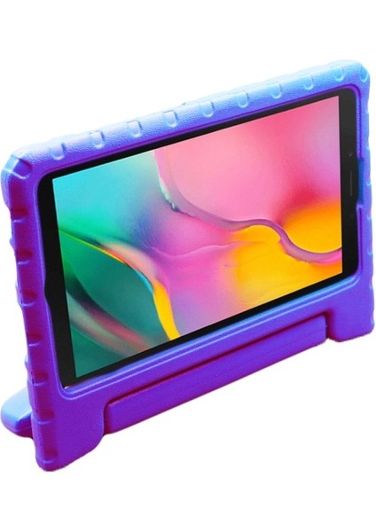 Galaxy Tab A 8.0 Wi-Fi (2019) SM-T290 Için Darbeye Dayanıklı Standlı Kulplu Eva Köpük Tablet Kılıfı - Mor (Yurt Dışından)