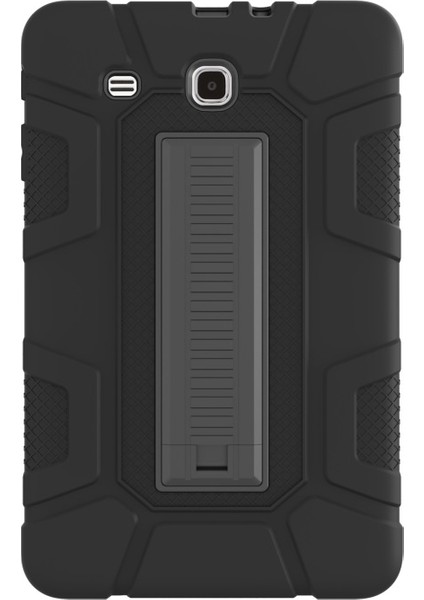 Galaxy Tab E 9.6 T560 Için Düşmeye Toza Dayanıklı Pc + Tpu Koruyucu Standlı Tablet Kılıfı - Siyah (Yurt Dışından)