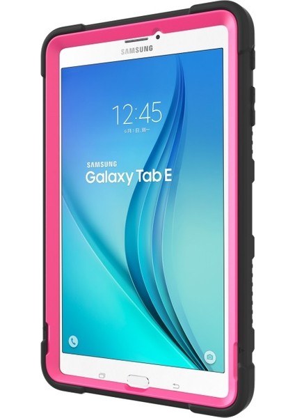 Galaxy Tab E 9.6 T560 Için Düşmeye Toza Dayanıklı Pc + Tpu Koruyucu Standlı Tablet Kılıfı - Siyah/rosé (Yurt Dışından)