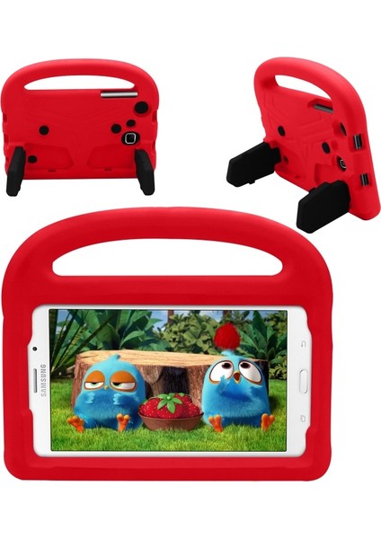 Galaxy Tab T230 T235/T280 T285/T110 T111/SM-T113 Için Darbeye Dayanıklı Standlı Eva Köpük Tablet Kılıfı - Kırmızı (Yurt Dışından)