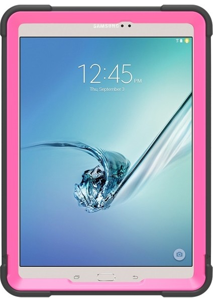 Galaxy Tab S2 9.7 T810 T815 Için Düşmeye Toza Dayanıklı Pc + Tpu Koruyucu Standlı Tablet Kılıfı - Siyah/rosé (Yurt Dışından)