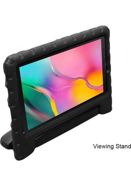 Galaxy Tab A 8.0 Wi-Fi (2019) SM-T290 Için Darbeye Dayanıklı Standlı Kulplu Eva Köpük Tablet Kılıfı - Siyah (Yurt Dışından)