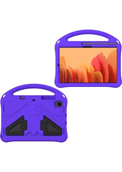 Galaxy Tab A7 10.4 (2020) Için Kulplu Darbeye Dayanıklı Eva Kalem Yuvalı Tablet Kılıfı - Mor (Yurt Dışından)