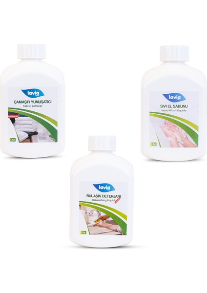 Natura Çamaşır Yumuşatıcısı+Sıvı El Sabunu+Bulaşık Deterjanı 3 x 1 kg