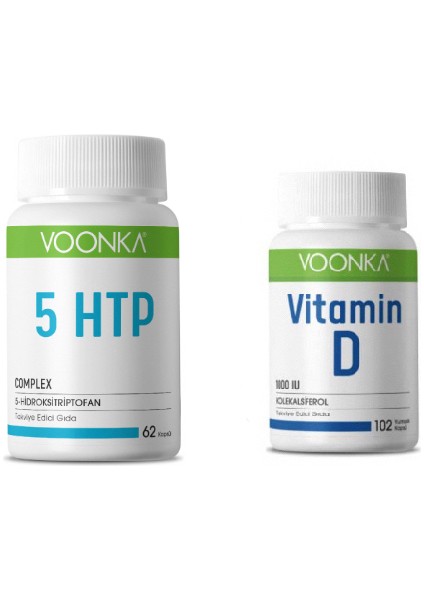 5 Htp Complex Takviye Edici Gıda 62 Kapsül + Vitamin D 1000 Iu 102 Kapsül