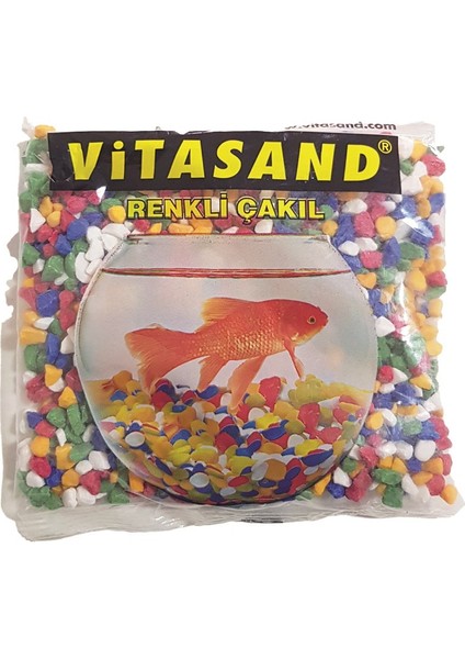 Akvaryum ve Fanus Küçük Karışık Renkli Çakıl Taşı 350 Gr