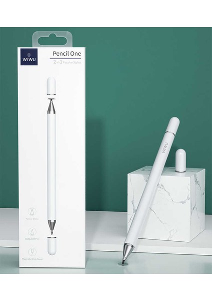 Pencil One 2 In 1 Passive Stylus Dokunmatik Kalem Tablet Kalemi Tüm Cihazlarla Uyumlu