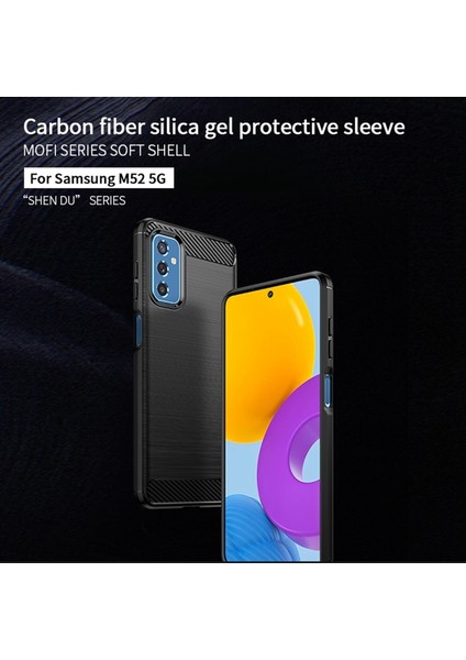 Mofı Samsung Galaxy M52 5g Için Karbon Fiber Tasarım Tpu Kapak Kılıfı (Yurt Dışından) modelleri