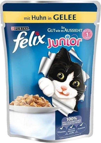 Junior Yavru Tavuk Etli Kedi Yaş Mama 85 Gr